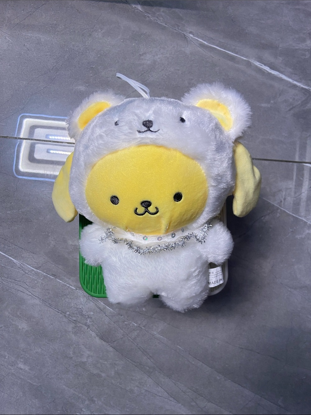 Yellow Face White Plush Bear Costume Plush Toy